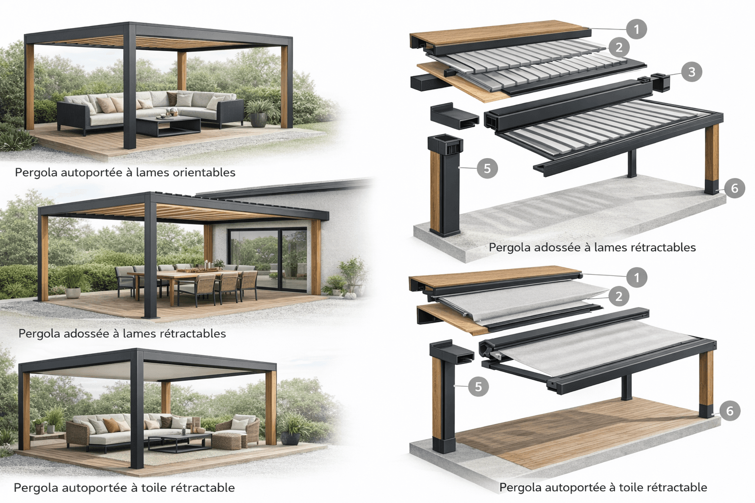 Décomposition technique d'une pergola